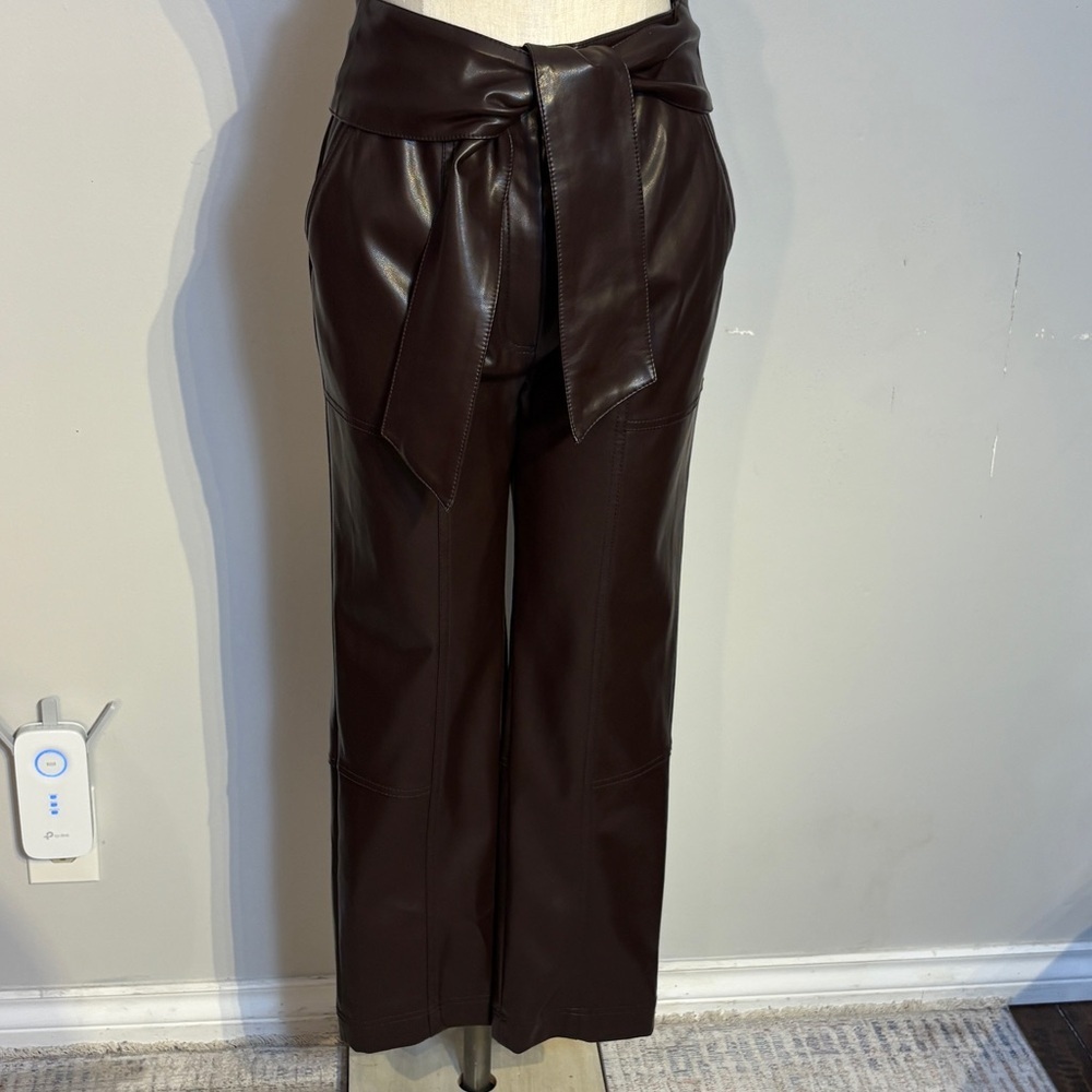 Jonathan Simkhai Tessa Vegan Leather High Waisted Pants Size 8